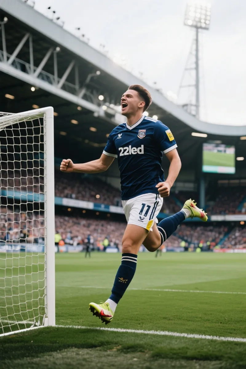 足球运动员庆祝进球